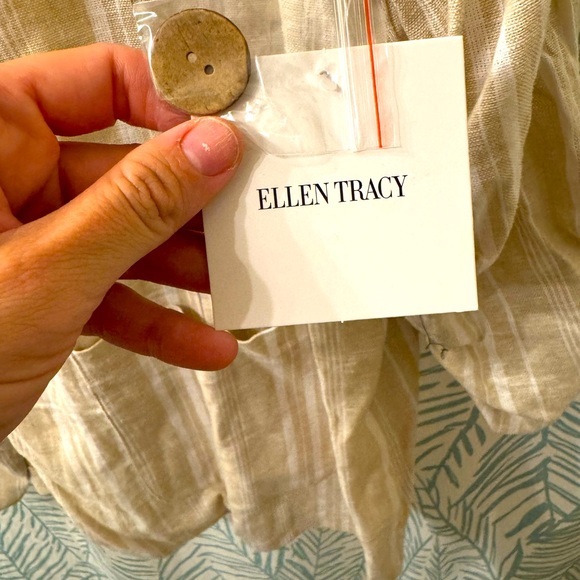 NWT Striped, Slouchy Linen Blazer - Picture 6 of 7